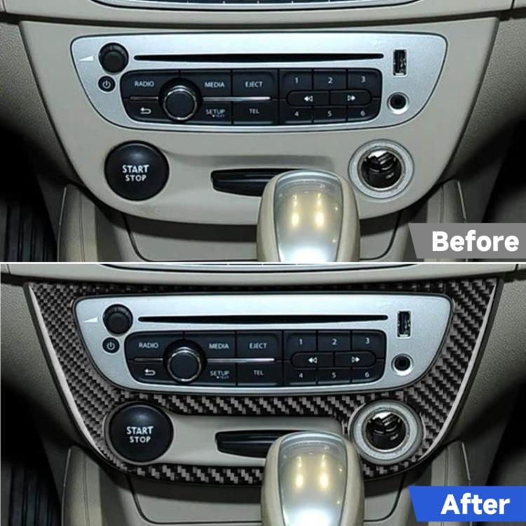 Carbon Fiber Car Air Conditioner Panel B Decorative Sticker for Renault Fluence 2009-2017 / Megane 2008-2016, Left and Right Driver