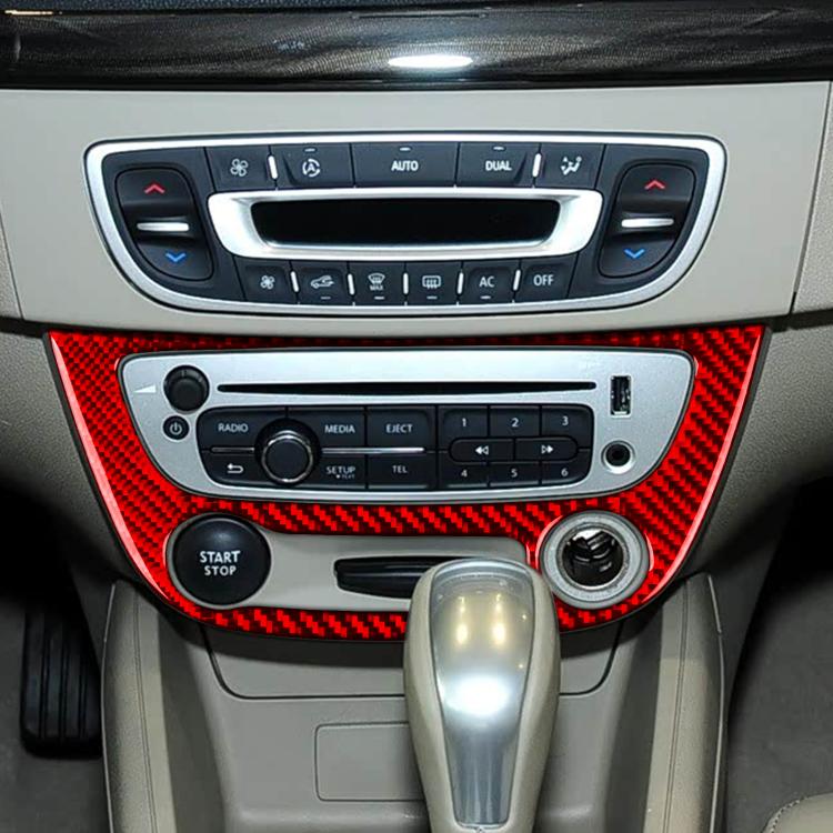 Carbon Fiber Car Air Conditioner Panel B Decorative Sticker for Renault Fluence 2009-2017 / Megane 2008-2016, Left and Right Driver
