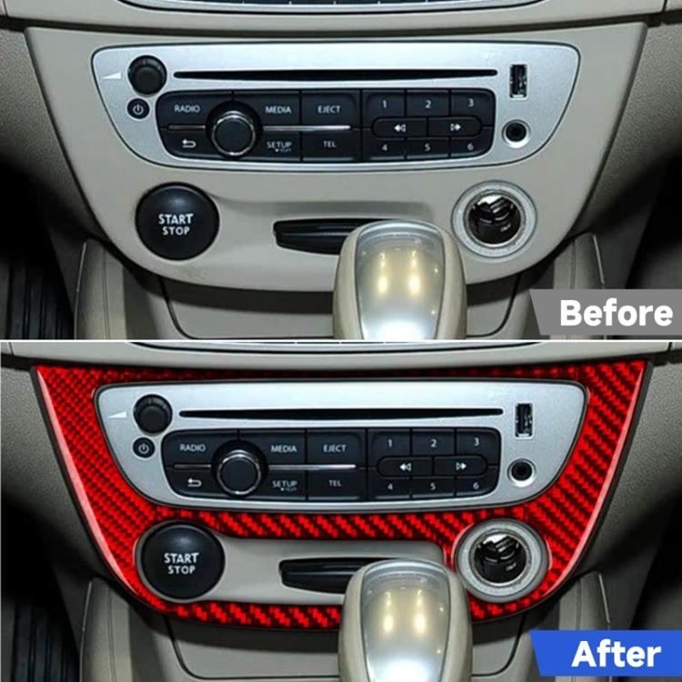 Carbon Fiber Car Air Conditioner Panel B Decorative Sticker for Renault Fluence 2009-2017 / Megane 2008-2016, Left and Right Driver