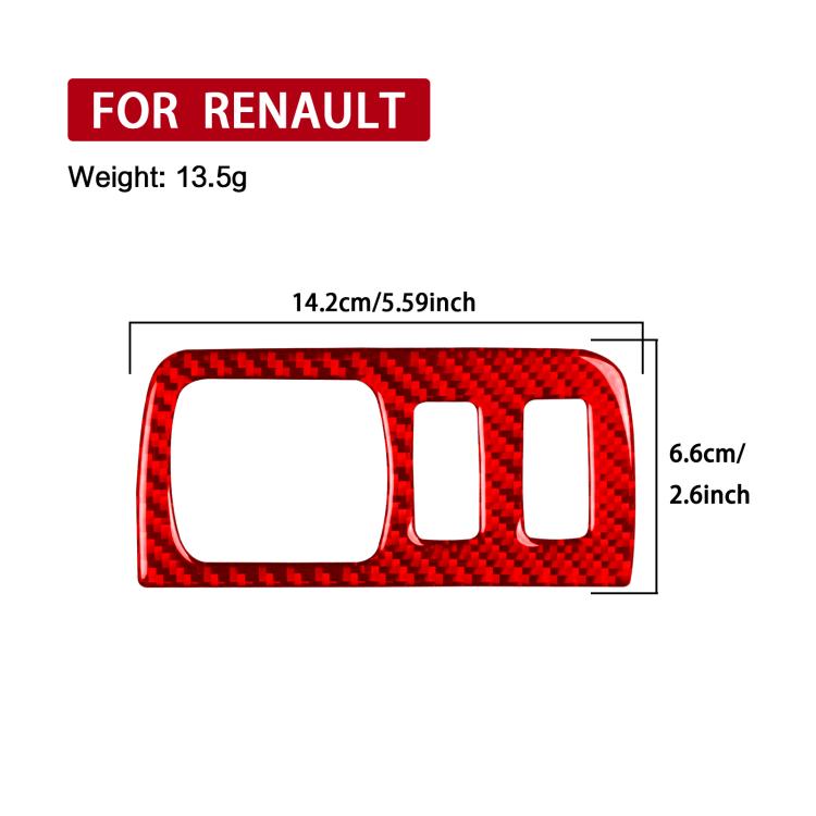 Carbon Fiber Car Headlight Button Frame Decorative Sticker for Renault Fluence 2009-2017 / Megane 2008-2016, Left and Right Driver