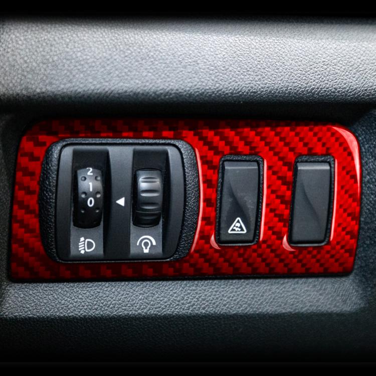 Carbon Fiber Car Headlight Button Frame Decorative Sticker for Renault Fluence 2009-2017 / Megane 2008-2016, Left and Right Driver