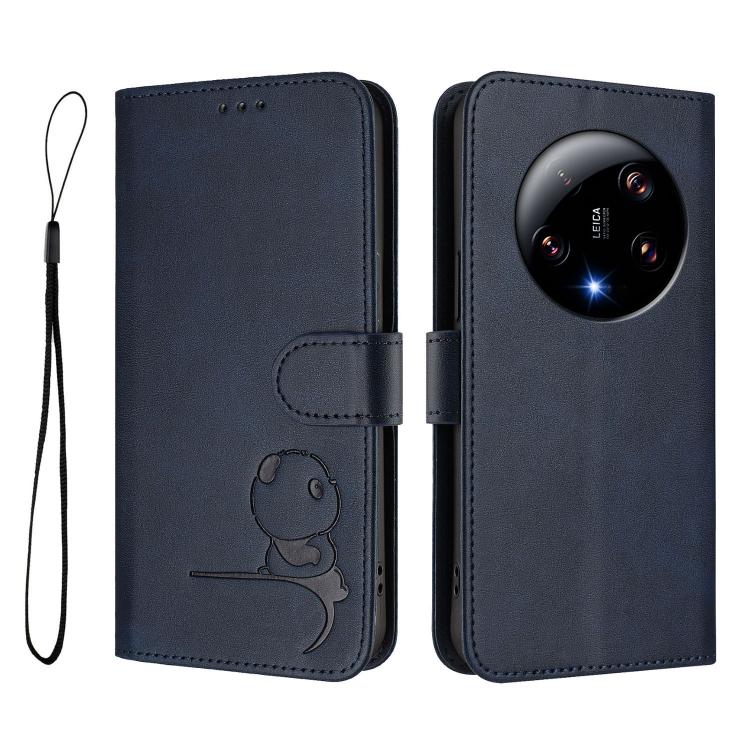 For Xiaomi 13 Ultra Litter Panda Embossing RFID Leather Phone Case with Lanyard