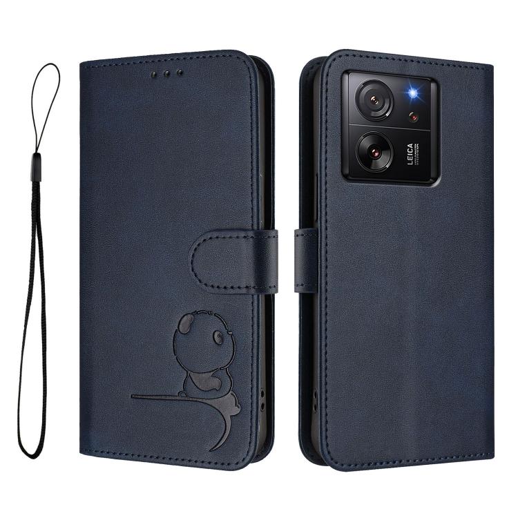 For Xiaomi 13T / 13T Pro Litter Panda Embossing RFID Leather Phone Case with Lanyard