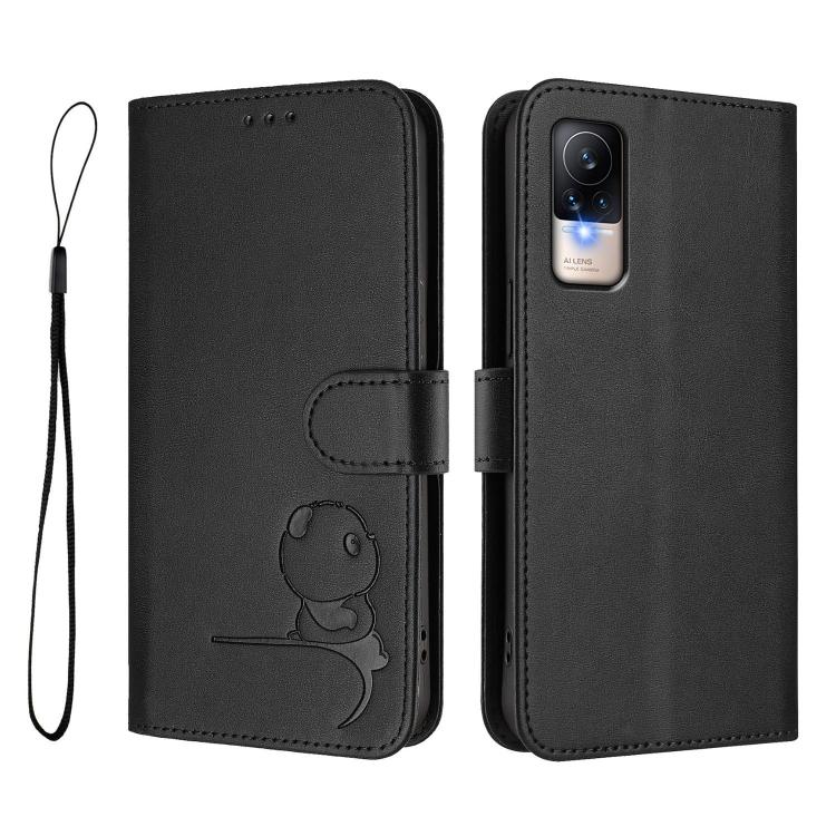 For Xiaomi Civi 1S Litter Panda Embossing RFID Leather Phone Case with Lanyard