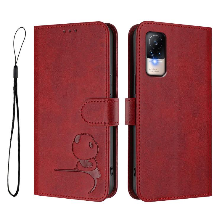 For Xiaomi Civi 1S Litter Panda Embossing RFID Leather Phone Case with Lanyard
