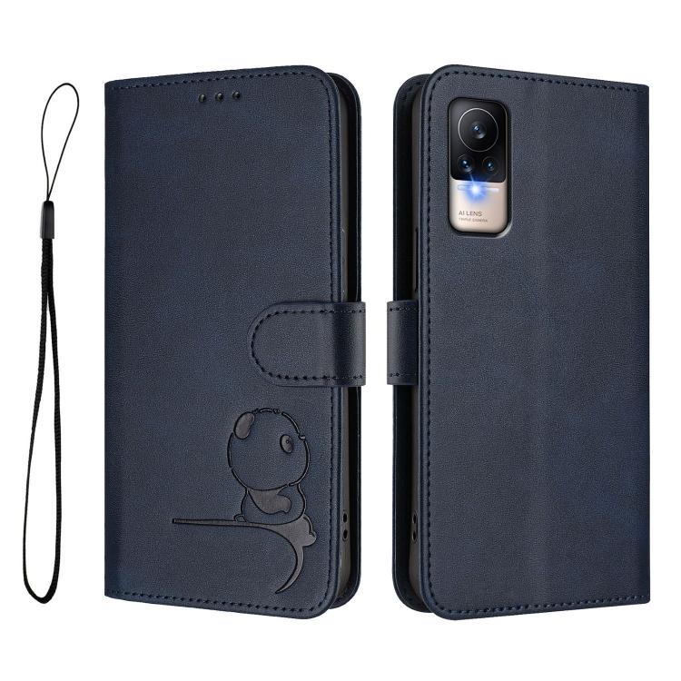 For Xiaomi Civi 1S Litter Panda Embossing RFID Leather Phone Case with Lanyard
