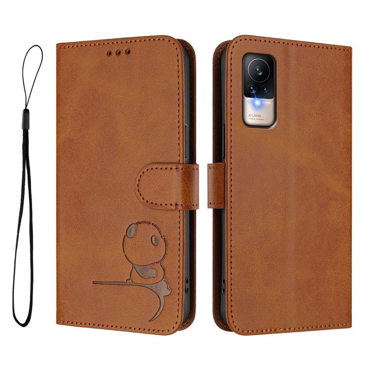 For Xiaomi Civi 1S Litter Panda Embossing RFID Leather Phone Case with Lanyard