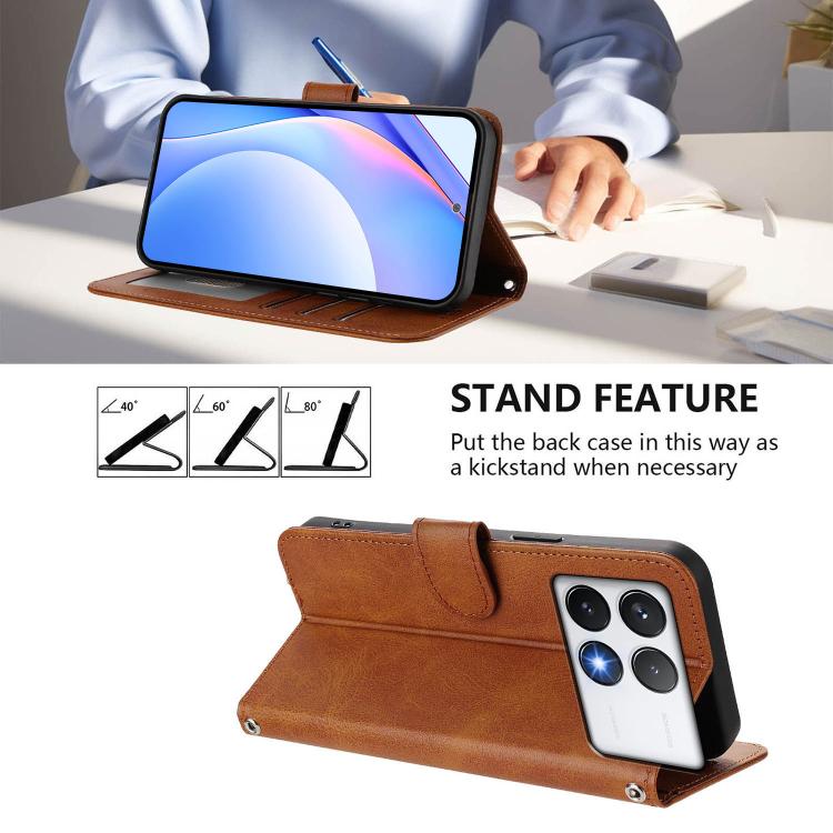 For Xiaomi Poco F6 Pro Litter Panda Embossing RFID Leather Phone Case with Lanyard