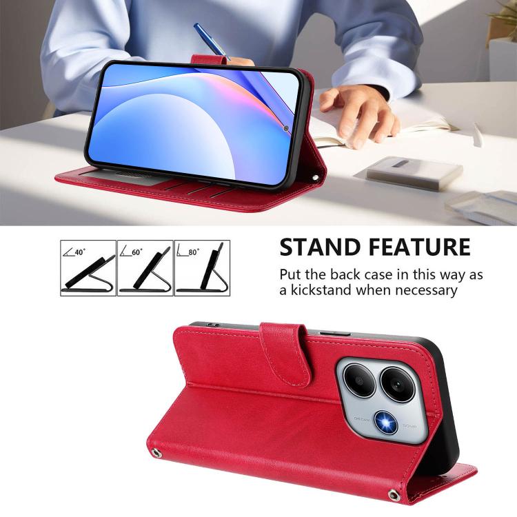 For Xiaomi Poco M7 Pro 5G Litter Panda Embossing RFID Leather Phone Case with Lanyard