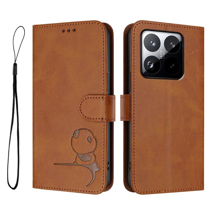 For Xiaomi 15T Litter Panda Embossing RFID Leather Phone Case with Lanyard
