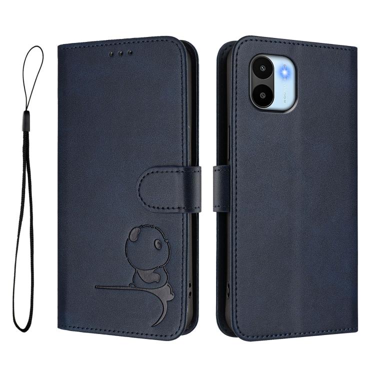 For Redmi A1 / A2 4G Litter Panda Embossing RFID Leather Phone Case with Lanyard