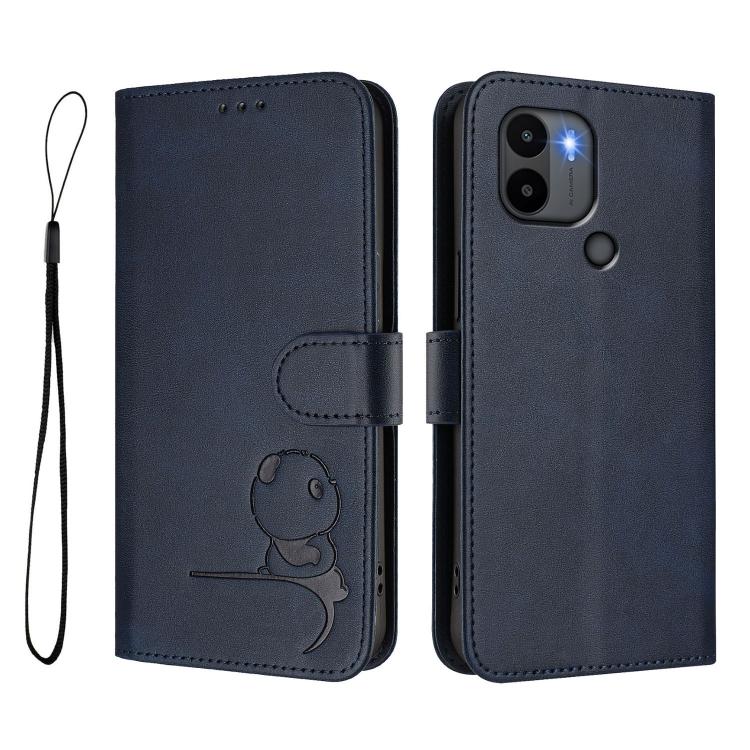 For Redmi A1+ / A2+ / Poco C50 / C51 Litter Panda Embossing RFID Leather Phone Case with Lanyard