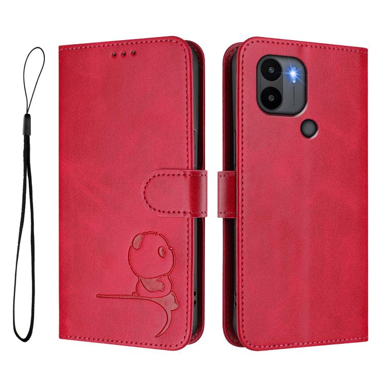 For Redmi A1+ / A2+ / Poco C50 / C51 Litter Panda Embossing RFID Leather Phone Case with Lanyard