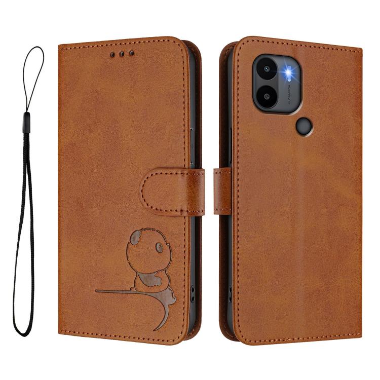 For Redmi A1+ / A2+ / Poco C50 / C51 Litter Panda Embossing RFID Leather Phone Case with Lanyard