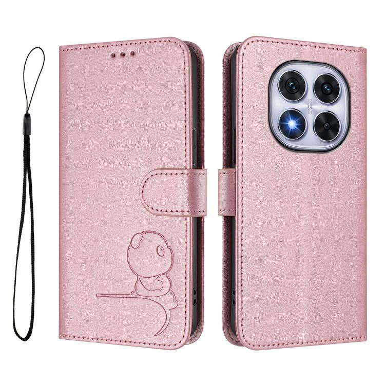 For Redmi Note 14 Pro 5G / 14 Pro+ 5G Litter Panda Embossing RFID Leather Phone Case with Lanyard