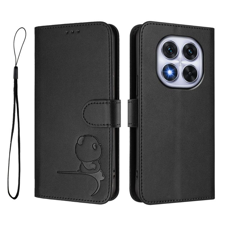 For Redmi Note 14 Pro 5G / 14 Pro+ 5G Litter Panda Embossing RFID Leather Phone Case with Lanyard