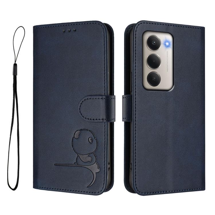 For Redmi 15 5G Global / 15 4G SEA 169mm Litter Panda Embossing RFID Leather Phone Case with Lanyard