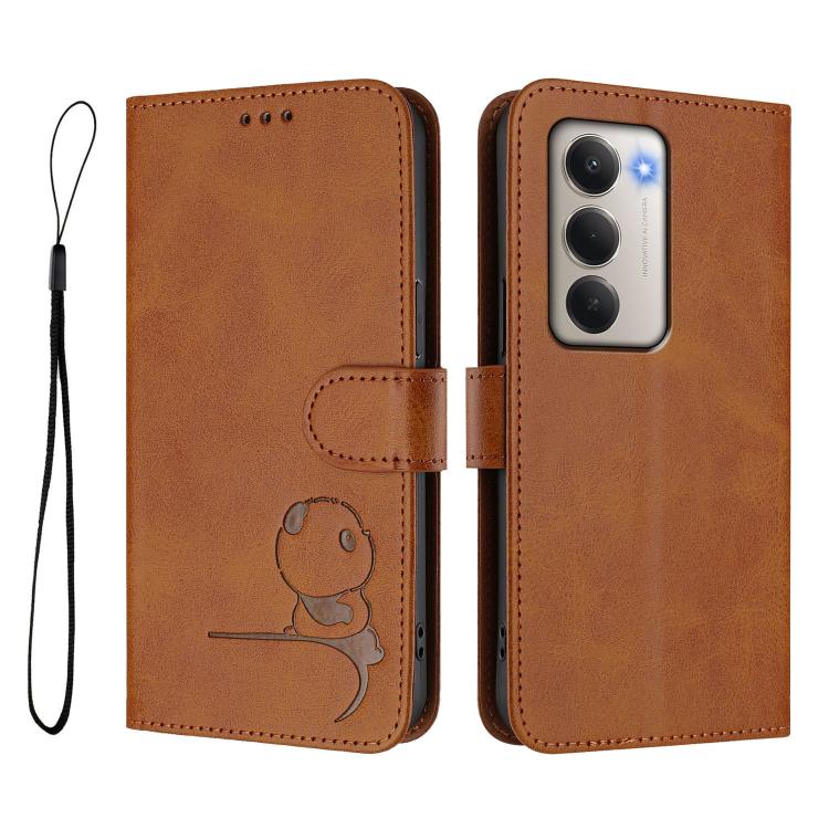 For Redmi 15 5G Global / 15 4G SEA 169mm Litter Panda Embossing RFID Leather Phone Case with Lanyard