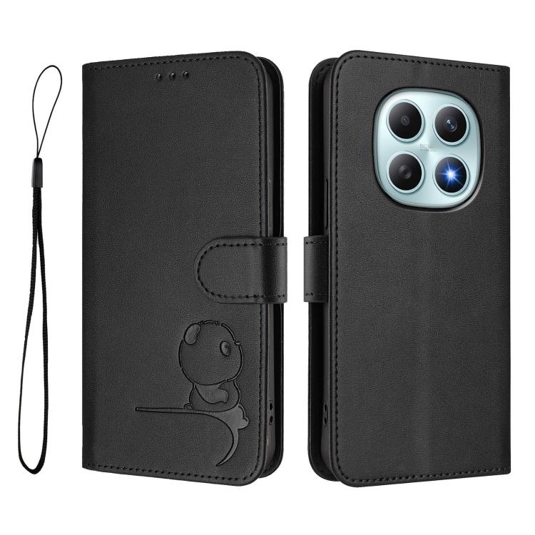 For Redmi Note 15 4G / 5G Global 164mm Litter Panda Embossing RFID Leather Phone Case with Lanyard