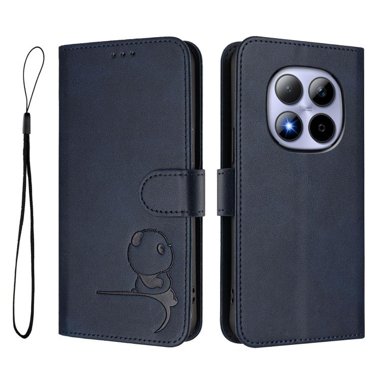 For Redmi Note 15 Pro 5G Global 163.6mm Litter Panda Embossing RFID Leather Phone Case with Lanyard