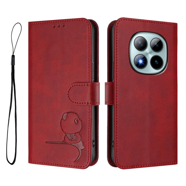 For Redmi Note 15 Pro+ 5G Global 163.3mm Litter Panda Embossing RFID Leather Phone Case with Lanyard