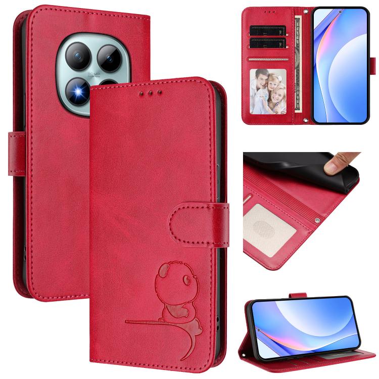 For Redmi Note 15 Pro+ 5G Global 163.3mm Litter Panda Embossing RFID Leather Phone Case with Lanyard