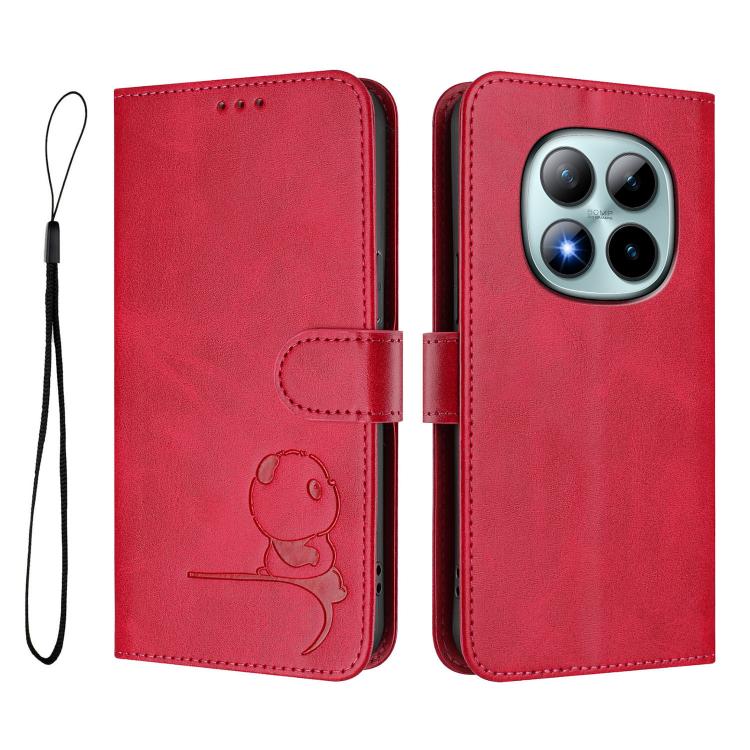 For Redmi Note 15 Pro+ 5G Global 163.3mm Litter Panda Embossing RFID Leather Phone Case with Lanyard
