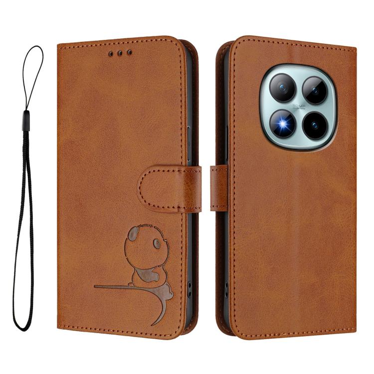 For Redmi Note 15 Pro+ 5G Global 163.3mm Litter Panda Embossing RFID Leather Phone Case with Lanyard