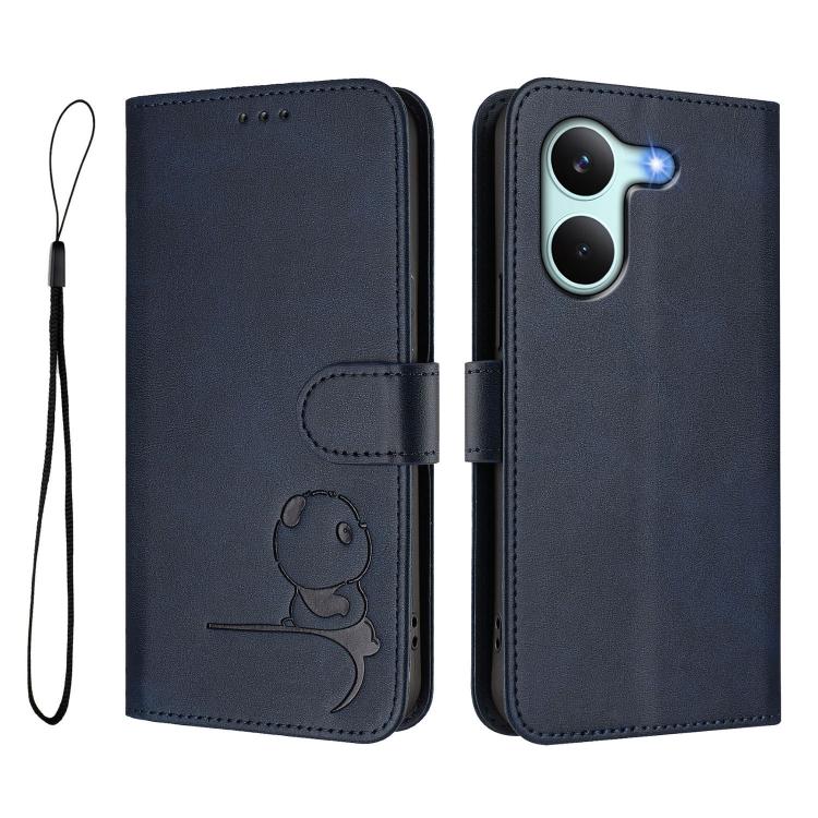 For Redmi Turbo 5 / Poco X8 Pro 5G Litter Panda Embossing RFID Leather Phone Case with Lanyard