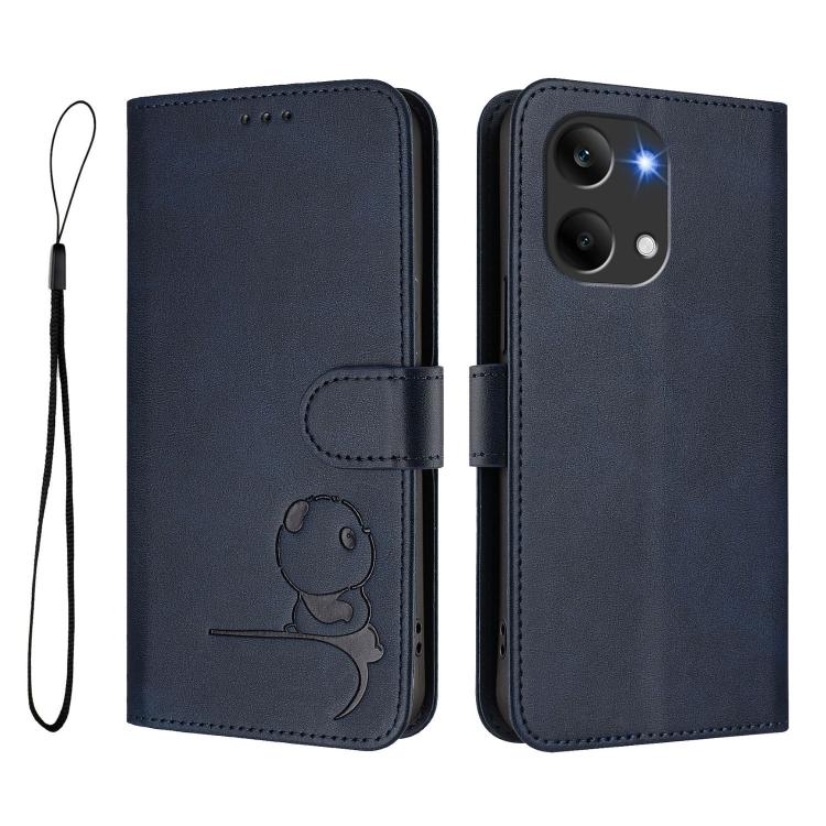 For Redmi Turbo 5 Max / Poco X8 Pro Max Litter Panda Embossing RFID Leather Phone Case with Lanyard