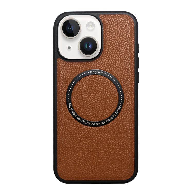 For iPhone 14 / 13 Litchi Texture PU MagSafe Back Cover Phone Case