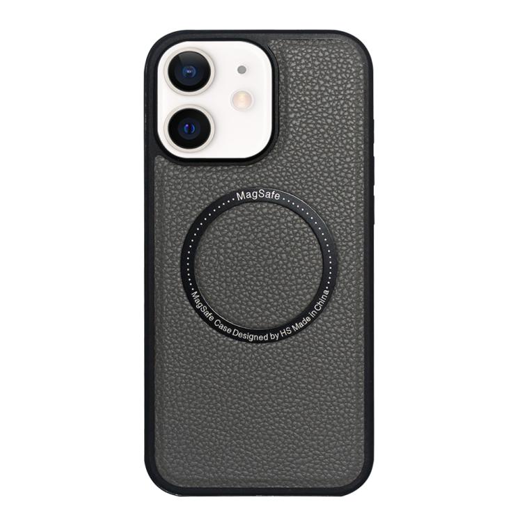 For iPhone 11 Litchi Texture PU MagSafe Back Cover Phone Case