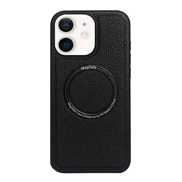 For iPhone 11 Litchi Texture PU MagSafe Back Cover Phone Case