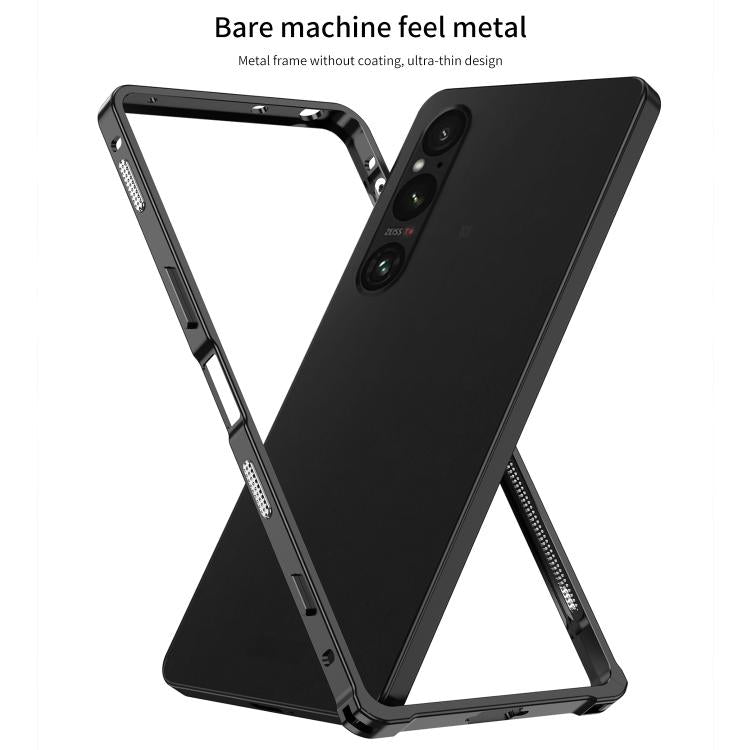 For Sony Xperia 1 VI Metal Frame Heat Dissipation Phone Case with Camera Guard Ring
