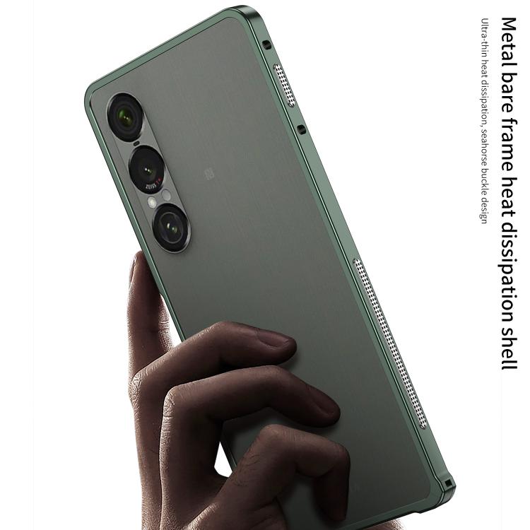 For Sony Xperia 1 VI Metal Frame Heat Dissipation Phone Case with Camera Guard Ring
