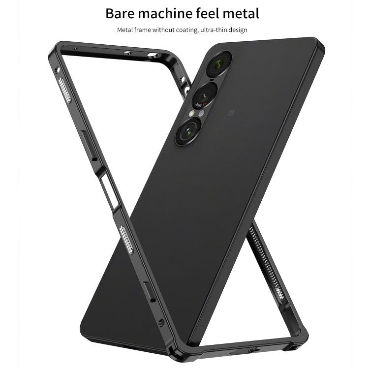 For Sony Xperia 1 VII Metal Frame Heat Dissipation Phone Case with Camera Guard Ring