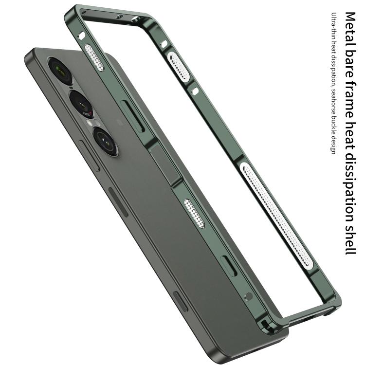 For Sony Xperia 1 VII Metal Frame Heat Dissipation Phone Case with Camera Guard Ring