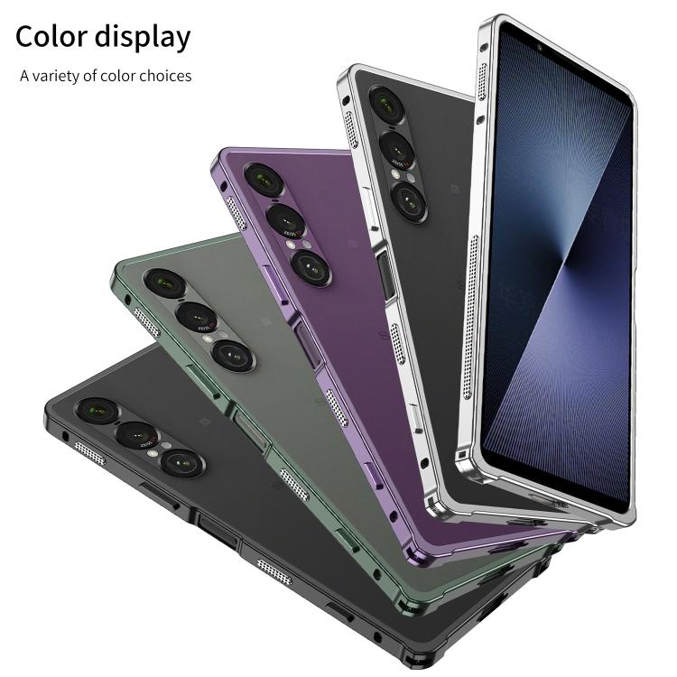 For Sony Xperia 1 VII Metal Frame Heat Dissipation Phone Case with Camera Guard Ring