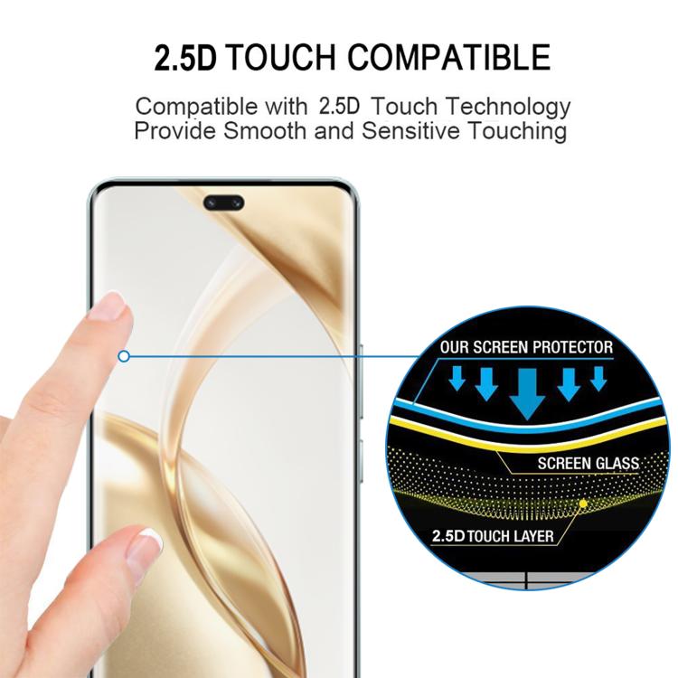 For Honor 200 Pro Full Glue 9H HD 3D Curved Edge Tempered Glass Film - Black
