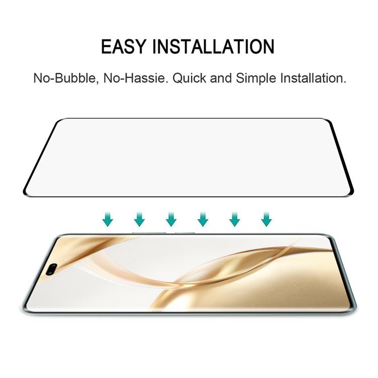 For Honor 200 Pro Full Glue 9H HD 3D Curved Edge Tempered Glass Film - Black