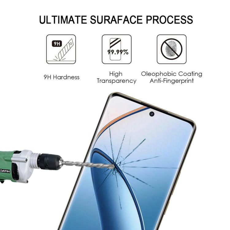 For Realme 12 Pro+ 5G / 12 Pro 5G Full Glue 9H HD 3D Curved Edge Tempered Glass Film - Black