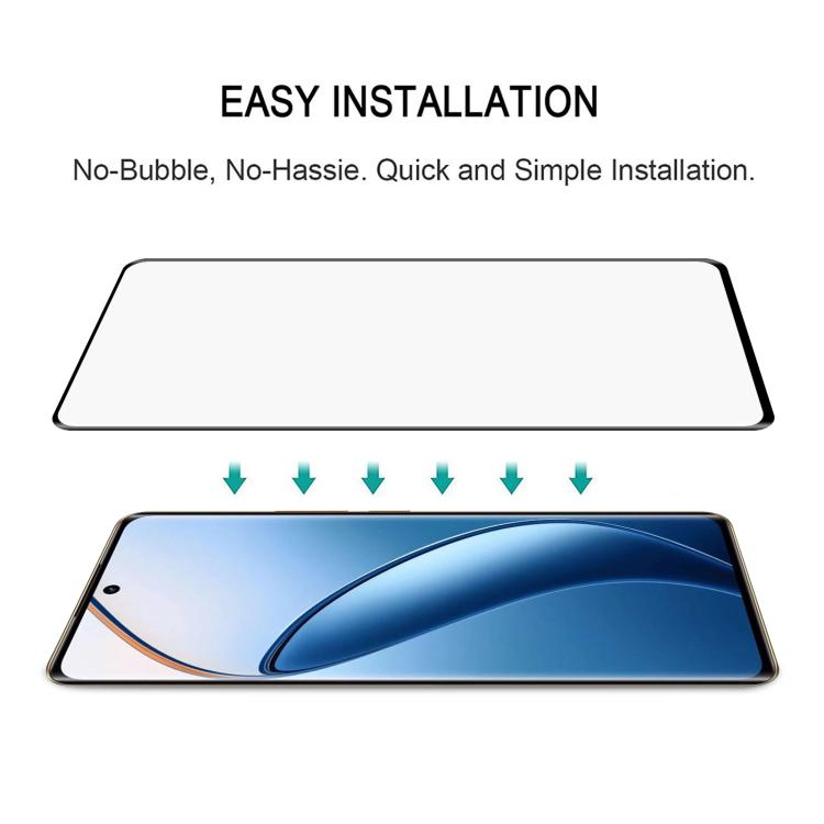 For Realme 12 Pro+ 5G / 12 Pro 5G Full Glue 9H HD 3D Curved Edge Tempered Glass Film - Black