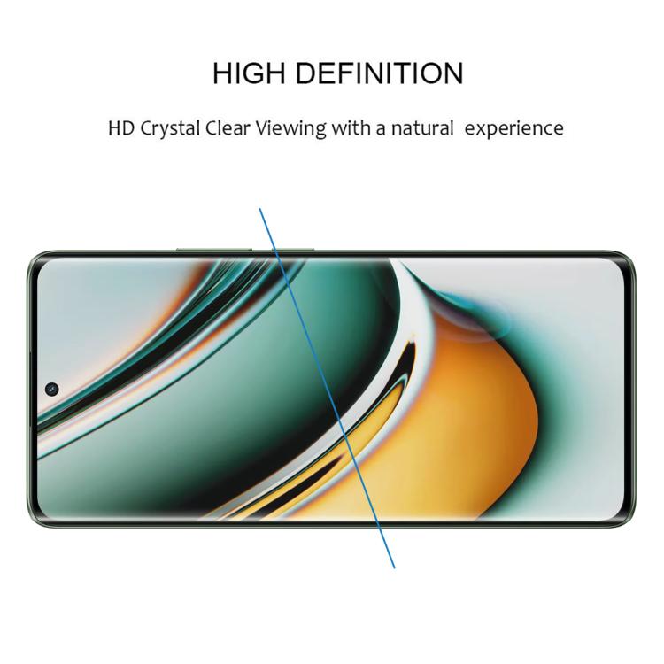 For Realme 11 Pro Full Glue 9H HD 3D Curved Edge Tempered Glass Film - Black