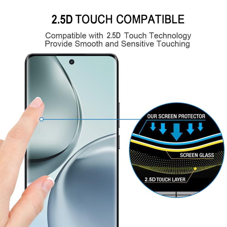 For Realme 14 Pro Full Glue 9H HD 3D Curved Edge Tempered Glass Film - Black