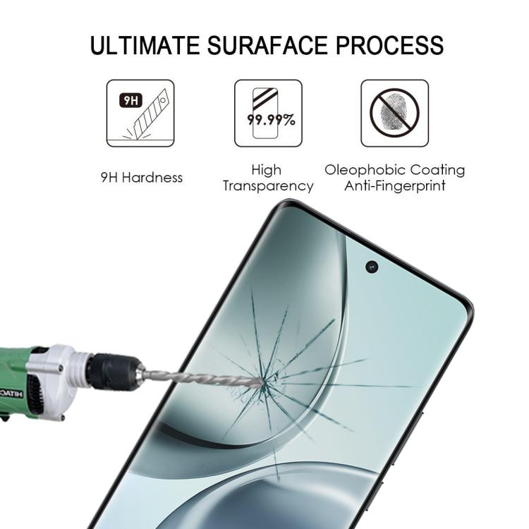 For Realme 14 Pro Full Glue 9H HD 3D Curved Edge Tempered Glass Film - Black