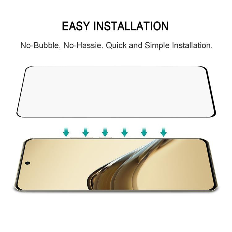 For Realme 14 Pro Lite 5G Full Glue 9H HD 3D Curved Edge Tempered Glass Film - Black