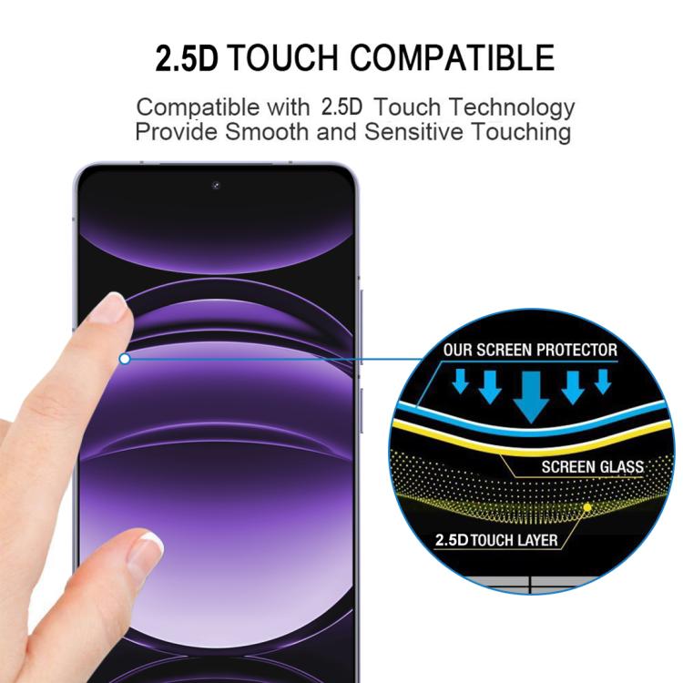 For Realme GT 6 Full Glue 9H HD 3D Curved Edge Tempered Glass Film - Black