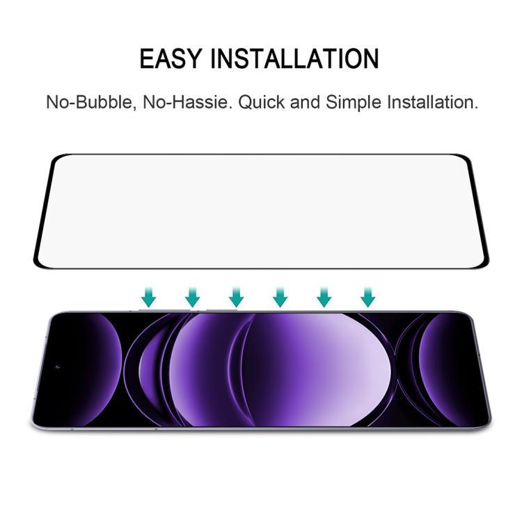 For Realme GT 6 Full Glue 9H HD 3D Curved Edge Tempered Glass Film - Black