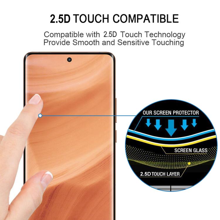 For Realme GT5 Pro Full Glue 9H HD 3D Curved Edge Tempered Glass Film - Black