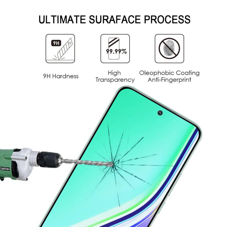For Realme P3 Pro Full Glue 9H HD 3D Curved Edge Tempered Glass Film - Black